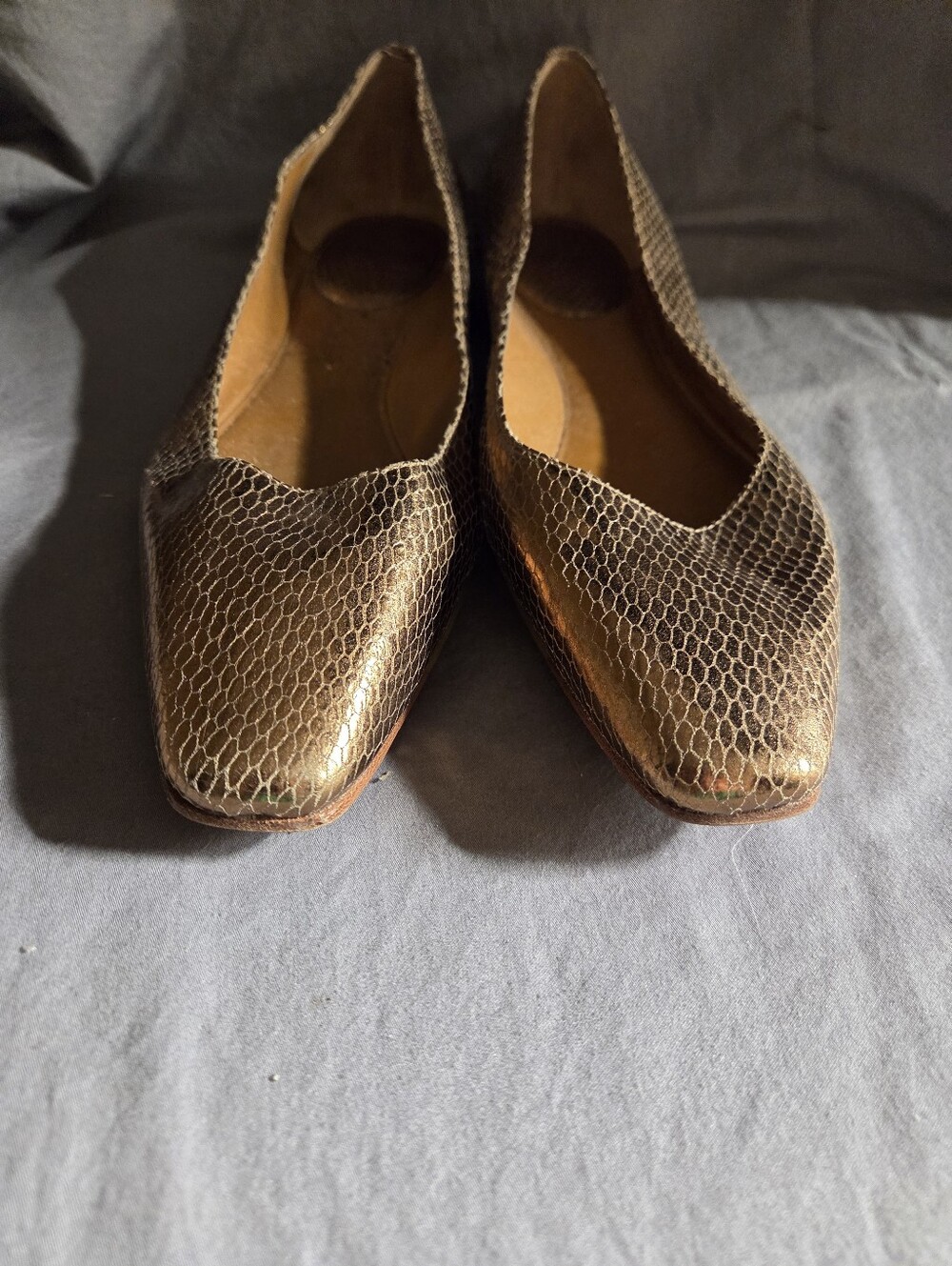 Circa Joan & David Metallic Snake Print Flats